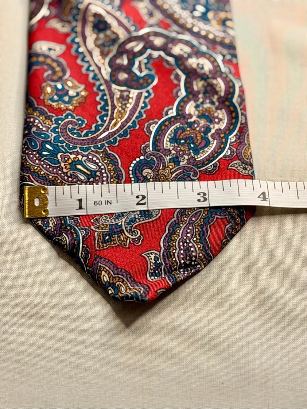 Givenchy Red and Navy Paisley Silk Tie